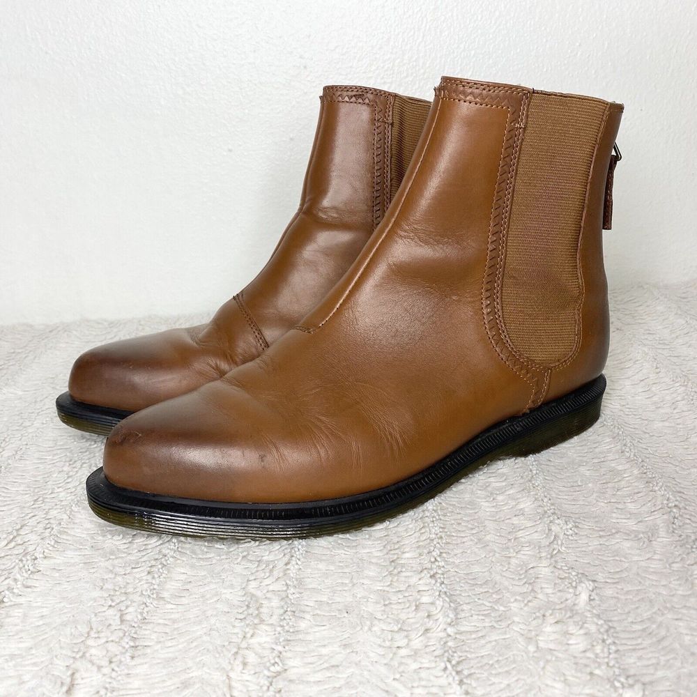 Dr. Martens Zillow Brown Chelsea Boots Back Zipper Women’s Size 8 Doc Martens